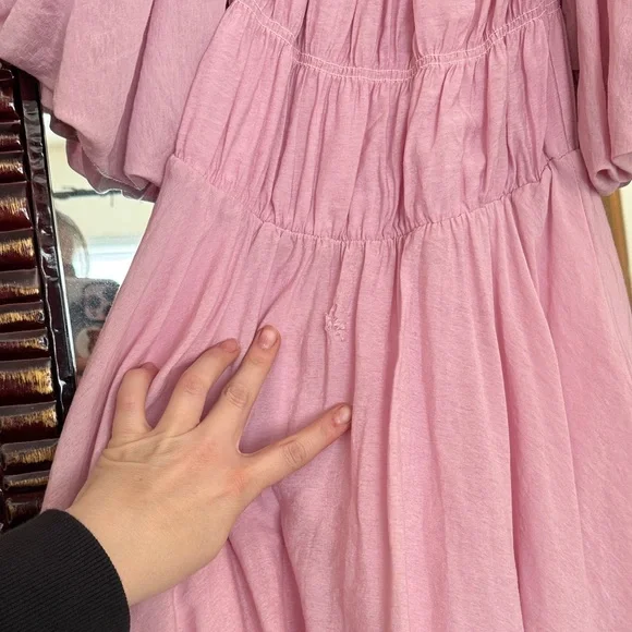 Hello Molly Blush Pink Gathered Dress Size 2 - Picture 6 of 7